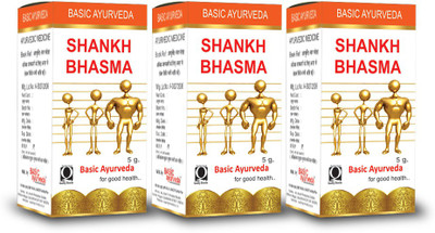 Basic Ayurveda Shankh Bhasma Pack Of 3(Pack of 3, 5 g)