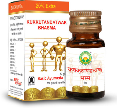 Basic Ayurveda Kukkutandatwak Bhasma Tablets(5 g)