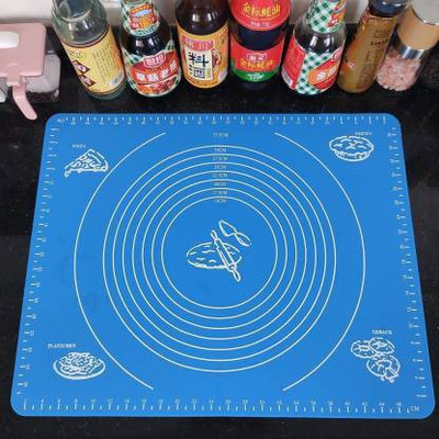 WDS Non-Stick Silicon Reusable Pastry Fondant Dough Roti Chapati Rolling Baking Sheet Mat with Measurements [50 * 40 cm] Food-grade Silicone Baking Mat (Pack of 1) Food-grade Silicone Baking Mat(Pack of 1)