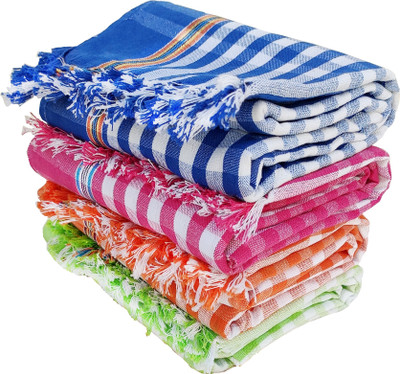 Ur Little Shop Cotton 800 GSM Bath Gamcha(Pack of 4)