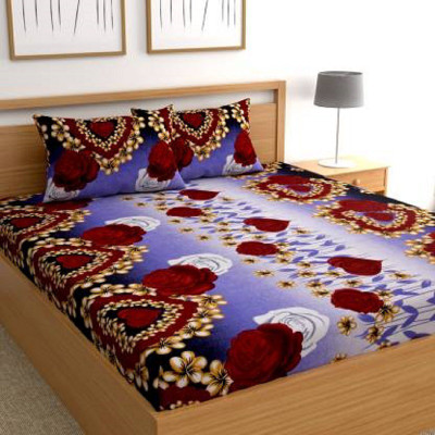 CECARO 160 TC Microfiber Double 3D Printed Flat Bedsheet(Pack of 1, Double Bedsheets)