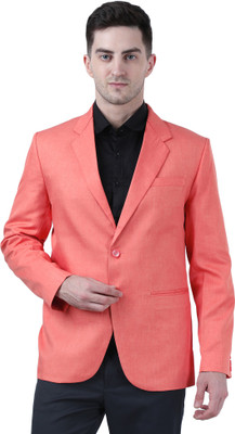 AD & AV Solid Single Breasted Formal Men Blazer(Pink)