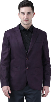 AD & AV Solid Single Breasted Festive & Wedding Men Blazer(Purple)