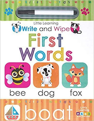 Little Learning Write and Wipe First Words(Board Book, Page Pulications Team)