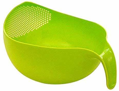 PRIYANSHI ENTERPRISE Multipurpose Rice Wash Bowl with Handle for Rice Vegetable & Fruits Multi Color (Pack of 1) Colander(Multicolor Pack of 1)