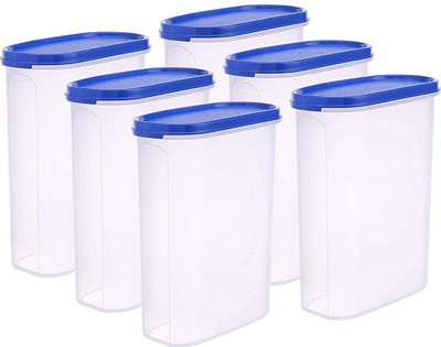 SKYHEART Plastic Grocery Container  - 2500 ml(Pack of 6, Blue)