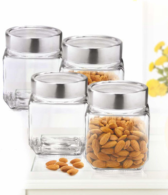 MOOZICO Glass Fridge Container  - 500(Pack of 4, Clear)