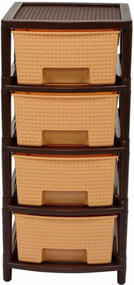 AK HUB Utensil Kitchen Rack Plastic Free Standing Multipurpose 4 Layer Utility Drawer