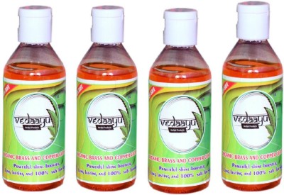 Vedaayu Herbal Brass and Copper Cleaner Gel (250 ML Pack of 4) Dish Cleaning Gel(Citrus, 4 x 0.25 L)