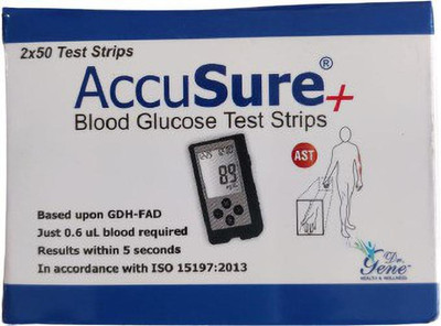 AccuSure ACCUSRE + 2X50 100 Glucometer Strips