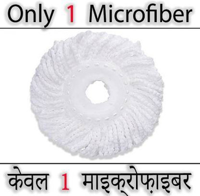 JSN Microfiber Spin Mop Refill Replacement Head Refill 1 Floor Cleaning only Refill Refill(White)