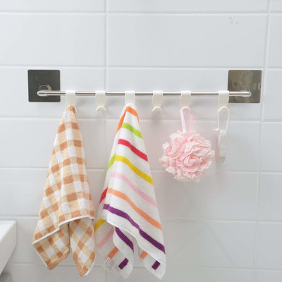 Zenith art Magic Series Self Adhesive Hook Rail Bar for Bathroom and Kitchen 6 Hook Rail Hook Rail 6(Pack of 1)