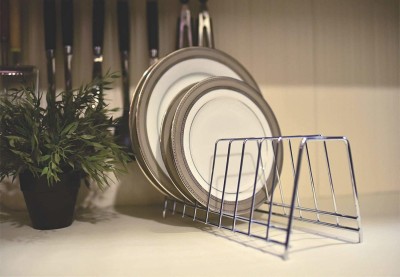 Levon Plate Kitchen Rack Steel Stainless Steel Plate Rack | Dish Rack | Plate Stand | Dish Stand | Lid Holder Utensil Rack for Kitchen - 12 Sections| with Anti-Rust Nano Coating