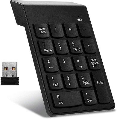 Wifton Wireless Numeric Keypad Slim Mini Number Pad Keyboard 18 Keys-IX24 Wireless Multi-device KeyboardBlack