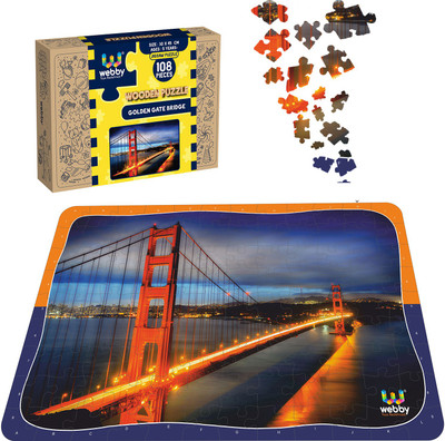 Webby Golden Gate Bridge Wooden Jigsaw Puzzle, 108 Pieces(108 Pieces)
