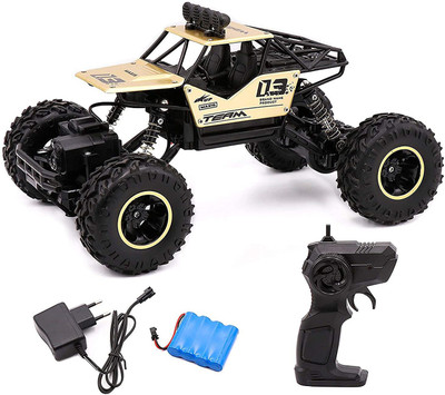 NIYAMAT 1:18 Four Wheel Drive Remote Control Rock Climbing High Speed Monster Racing Car(Gold)