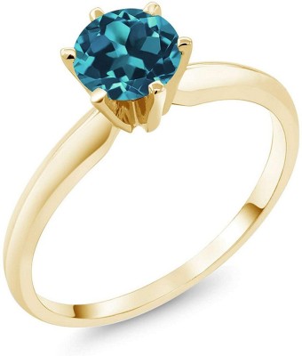 RATAN BAZAAR Topaz Ring Natural stone Topaz Original Effective Unheated & Untreated stone Lab Certified Stone Topaz Gold Plated Ring