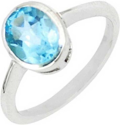 RATAN BAZAAR Topaz Ring Natural stone Topaz Original Effective Unheated & Untreated stone Lab Certified for unisex Stone Topaz Silver Plated Ring