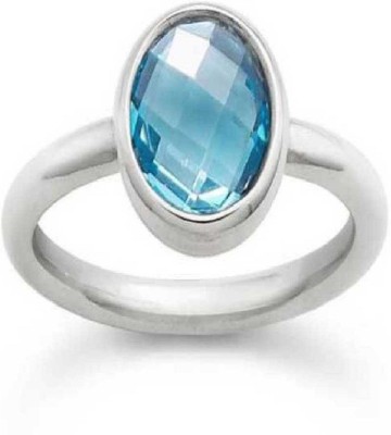 RATAN BAZAAR Topaz Ring Natural stone Topaz Original Effective Unheated & Untreated stone for unisex Stone Topaz Silver Plated Ring