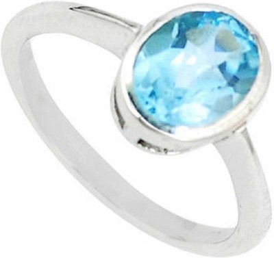 RATAN BAZAAR Topaz Ring Natural stone Topaz Original Effective Unheated & Untreated stone Lab Certified for unisex Stone Topaz Silver Plated Ring