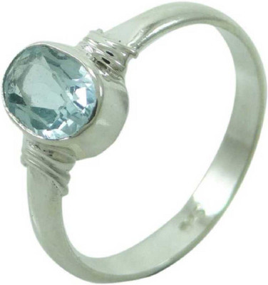 KUNDLI GEMS Stone Topaz Silver Plated Ring