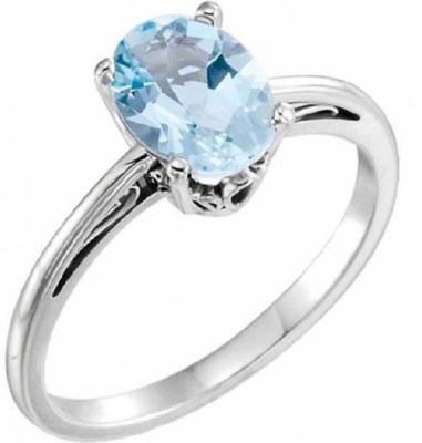 KUNDLI GEMS Stone Topaz Silver Plated Ring