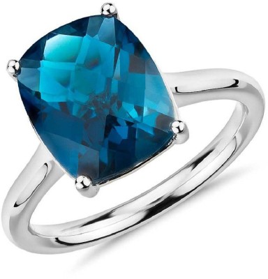 RATAN BAZAAR Topaz Ring Natural stone Topaz Original Effective Unheated & Untreated stone Lab Certified for unisex Stone Topaz Silver Plated Ring