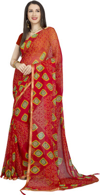 71% OFF on Rani Saahiba Printed Bandhani Chiffon Saree(Red) 71% OFF on Rani Saahiba Printed Bandhani Chiffon Saree(Red)