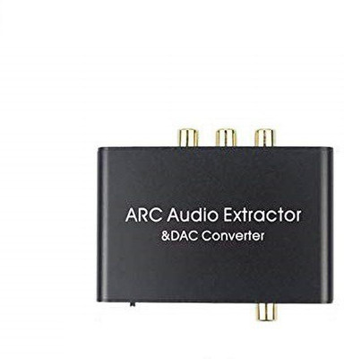 microware HDMI ARC Audio Adapter, 192KHZ HDMI ARC Audio Extractor HDMI ARC or Digital Optical Toslink Coaxial to Optical or Analog 3.5mm L/R Stereo Audio Splitter Media Streaming Device(Black)