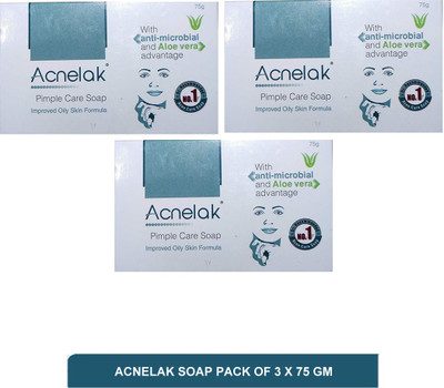 Acnelak pimple care soap - best soap for pimples(pack of 3)75g(3 x 75 g)