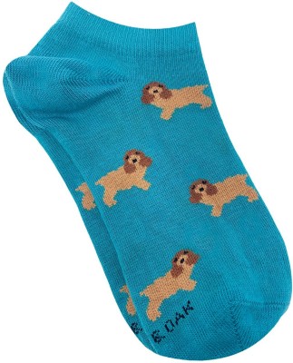 Mint and Oak Just pawsome Blue Low Cut Socks Women Animal Print Low Cut