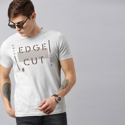 HUETRAP Printed Men Round Neck White T-Shirt