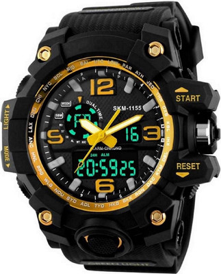 Shree Anjani Fashion 1155 yellow Skmei 1155_yellow Sport Miltifunction Dual Time Day-Date Alarm Analog-Digital Watch - For Men