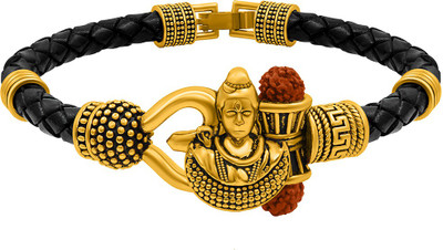 NAKABH Leather Silver Bracelet