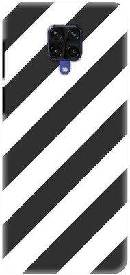 NDCOM Back Cover for Redmi Note 9 Pro Black & White Stripes Abstract Printed(Multicolor, Hard Case, Pack of: 1)