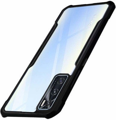 VAPRIF Back Cover for Vivo V20 SE, Transparent Hybrid Hard PC Back TPU Bumper(Black, Transparent, Shock Proof, Pack of: 1)