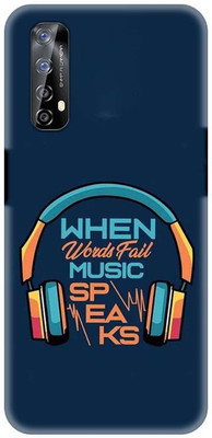 NDCOM Back Cover for Realme 7 When Words Fail Music Speaks Quotes On Music Printed(Multicolor, Hard Case, Pack of: 1)