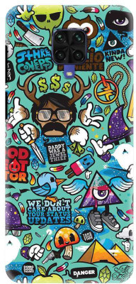 NDCOM Back Cover for Redmi Note 9 Pro Max Cool Hiphop Graffiti Printed(Multicolor, Hard Case, Pack of: 1)