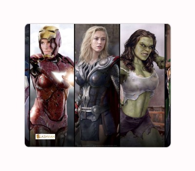 Ashvah Super Woman Designer Printed Premium Designer Mouse Pad for Computer/Laptop (22.5cm x 19cm) - C225 Mousepad(Multicolor)