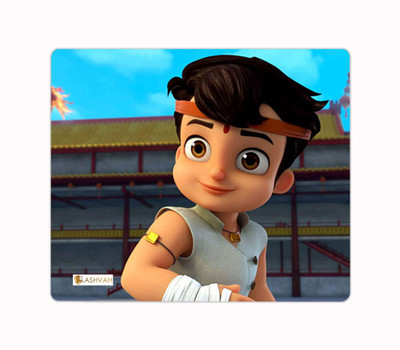 Ashvah Super Bheem Cartoon Printed Premium Designer Mouse Pad for Computer/Laptop (22.5cm x 19cm) - C4 Non Slip Base Mousepad(Multicolor)