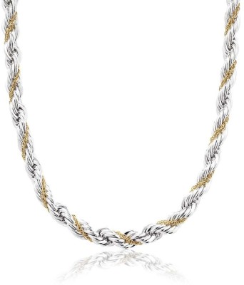 Karishma Kreations Cubic Zirconia Silver, Gold-plated Plated Brass, Stainless Steel Chain