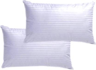 NIVEDHA MATTRESS Cotton Stripes Sleeping Pillow Pack of 2(White)
