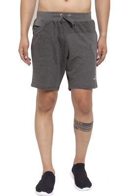 UZARUS Solid Men Grey Basic Shorts