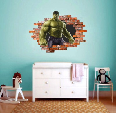 Creatick Studio 60 cm Hulk 3D Wall Sticker Self Adhesive Sticker(Pack of 1)