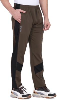 A and M Solid Men Black Track Pants