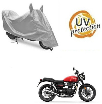 RPSENTTERPR Waterproof Two Wheeler Cover for Triumph(Twin spark, Silver)