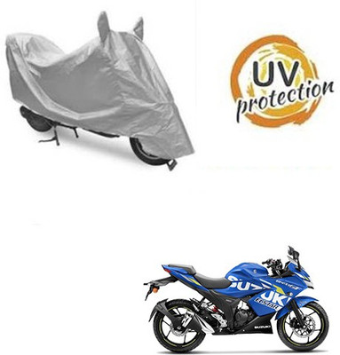 RPSENTTERPR Waterproof Two Wheeler Cover for Suzuki(Gixxer SF, Silver)