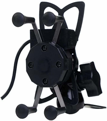 Naturalcreations Multi functional USB mobile Holder with Charger Bike Mobile Holder(Black)