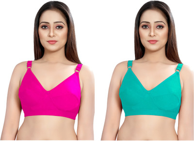 DELILAH Women T-Shirt Non Padded Bra(Green, Purple)
