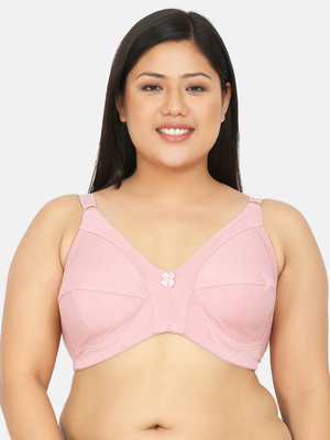 Curvy Love Plus Size Women Full Coverage Non Padded Bra(Pink)